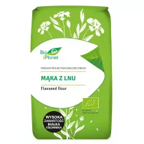 BIO Planet SERIA MĄKI I SKROBIE Mąka z lnu bio 400 g - - Mąka - miniaturka - grafika 1