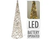 Ozdoby bożonarodzeniowe - Choinka led stożek złoty z perłami 40 cm - miniaturka - grafika 1