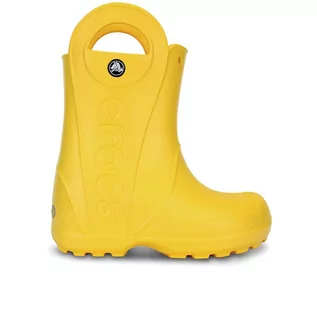 Kalosze damskie - Kalosze Crocs Handle It Rain Boot Kids 12803-730 - żółte - grafika 1