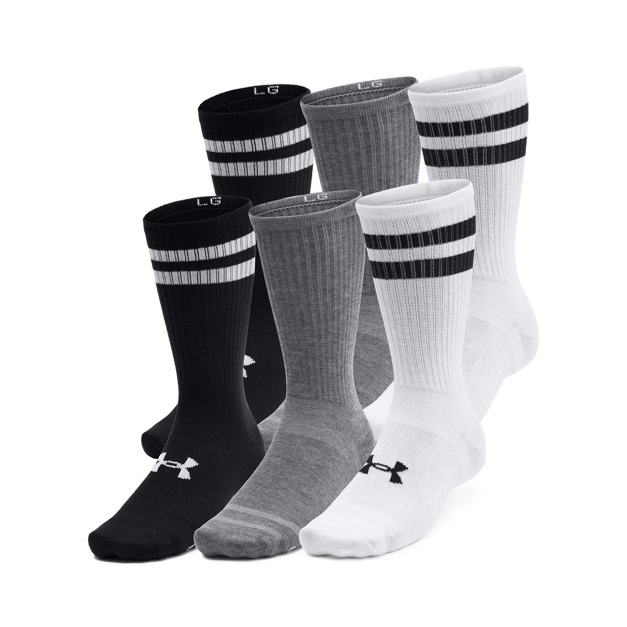 Skarpetki Under Armour Essential 6pk Crew White / White / Black L