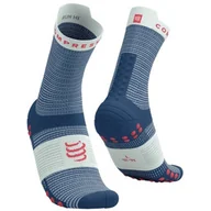 Skarpetki i podkolanówki sportowe - COMPRESSPORT Skarpety ProRacing Socks V4 Run High Blues/Sugar - miniaturka - grafika 1
