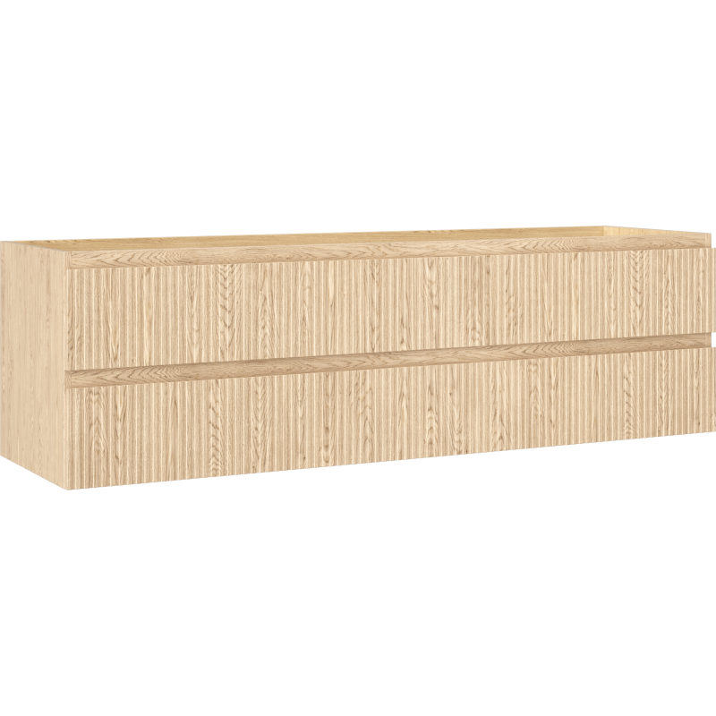 Mexen Rivel szafka łazienkowa podumywalkowa 160 cm, 2 szuflady, ryflowana , dąb - 91A20-16047-2-BFF81