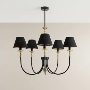 Lampa wisząca Roma 5 1118F1 Aldex nad stół glamour czarna - Lampy sufitowe - miniaturka - grafika 1