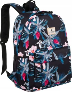 PETERSON plecak damski miejski w kwiatki szkolny sportowy na laptopa A4 print - Plecaki szkolne i tornistry - miniaturka - grafika 2