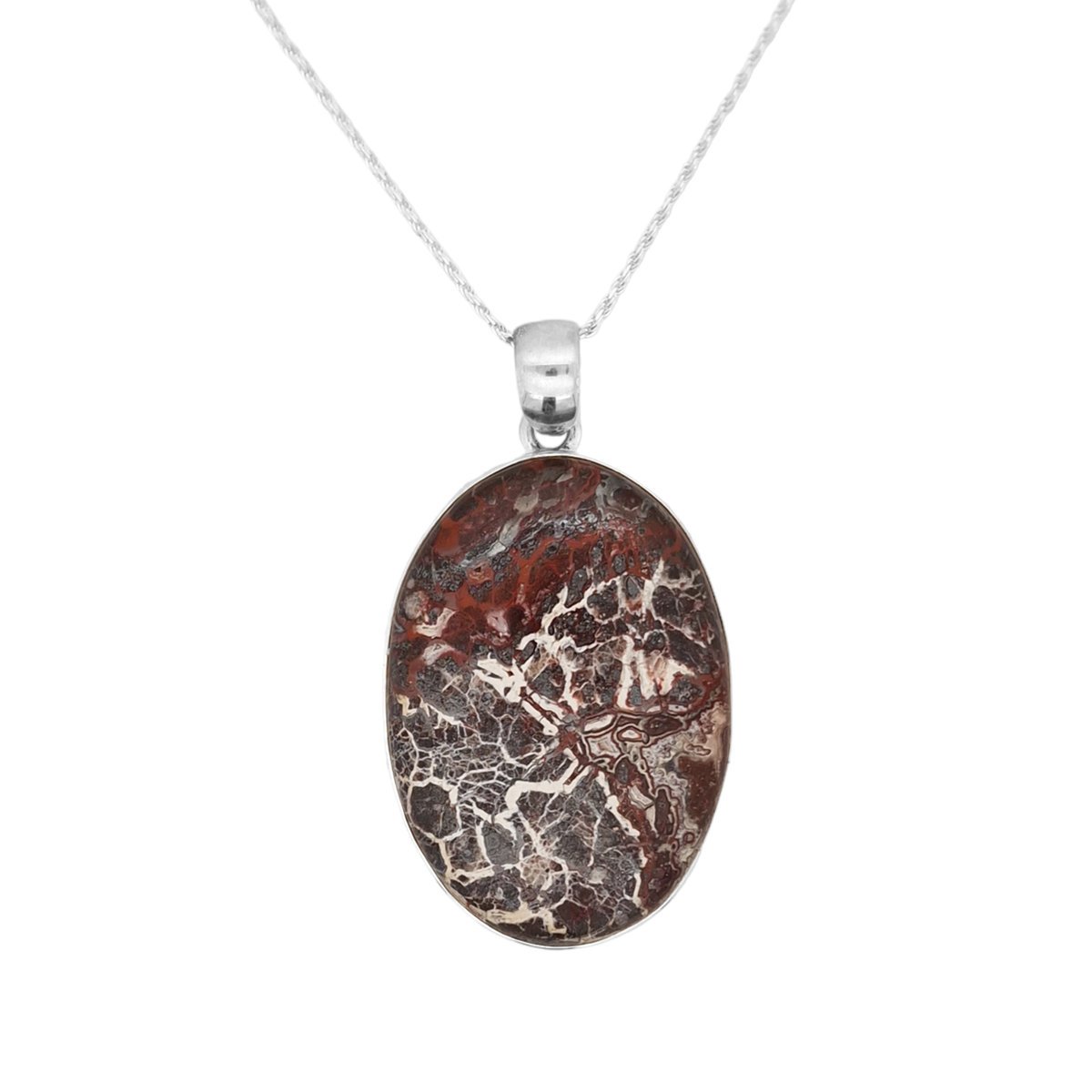 Agat Crazy Lace wisiorek oprawiony (ZAW53) Srebro [925]