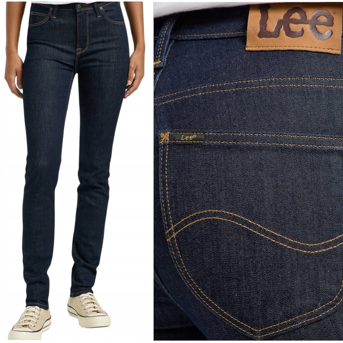 Lee SCARLETT HIGH Rinse wysokie damskie spodnie jeansowe rurki W30 L31