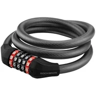 Zabezpieczenia do roweru - Zapięcie rowerowe ROCKBROS RKS507-1BK Linka Czarny - miniaturka - grafika 1