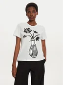 Koszulki i topy damskie - Desigual T-Shirt Shadow 24WWTK11 Biały Regular Fit - miniaturka - grafika 1