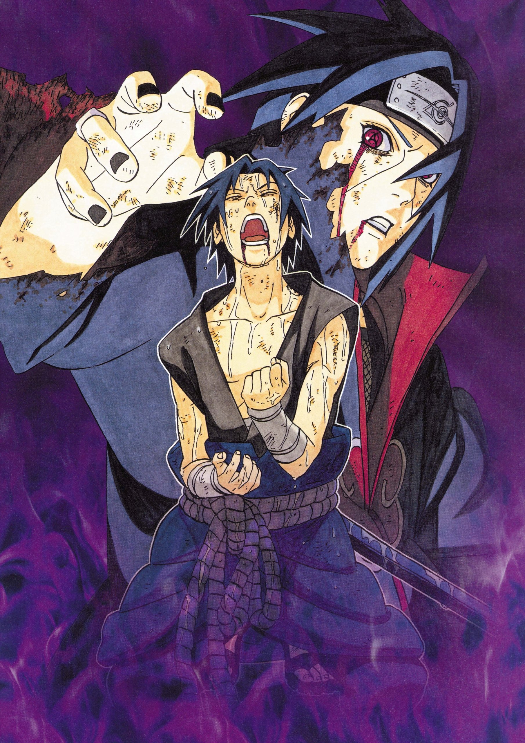 Plakat A1 anime Naruto Itachi i Sasuke