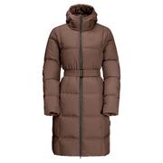 Moda i Uroda OUTLET - Płaszcz puchowy damski Jack Wolfskin FROZEN LAKE COAT W hazelnut brown - M - miniaturka - grafika 1