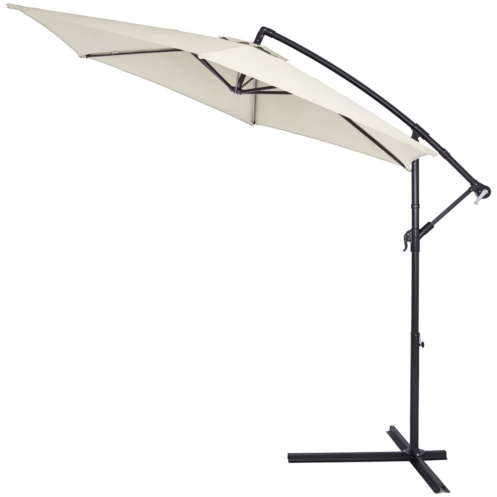 Parasol ogrodowy kremowy​aluminium Ø300cm + pokrowiec UV50+