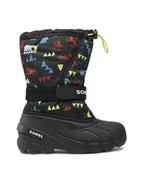 Buty dla chłopców - Sorel Śniegowce Youth Flurry Print NY3504 Czarny - miniaturka - grafika 1