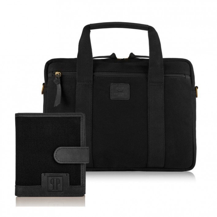 Zestaw Prezentowy Zup-75-Bl Torba Na Laptopa T-31-Bl I Portfel Męski T-04-Bl