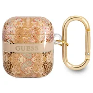 Akcesoria do słuchawek - Etui Guess do AirPods cover złoty/gold Paisley Strap Collection - miniaturka - grafika 1