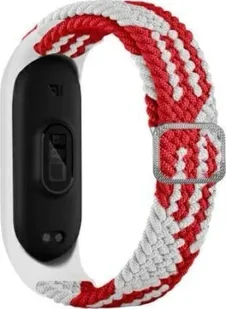 Beline pasek Mi Band 3/4 Textile red/white  czerwony/biały - Akcesoria do smartwatchy - miniaturka - grafika 2
