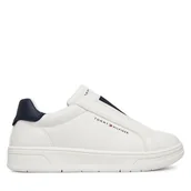 Buty dla chłopców - Sneakersy Tommy Hilfiger Low Cut Sneaker T3X9-34359-1355 M Biały - miniaturka - grafika 1