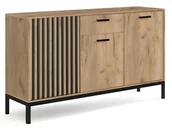 Komody - Komoda LAMINO KM-1 dąb craft/czarny na czarnych nóżkach - miniaturka - grafika 1