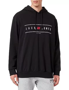Bestseller A/S Męska bluza z kapturem Jjelliot Logo Sweat Hood Pls, czarny, 6XL duże rozmiary - Bluzy męskie - miniaturka - grafika 1