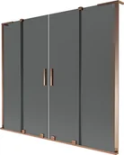 Parawany nawannowe - Mexen Velar L Duo parawan nawannowy 2-skrzydłowy rozsuwany 170 x 150 cm, grafit, różowe złoto - 896-170-003-42-60 - miniaturka - grafika 1