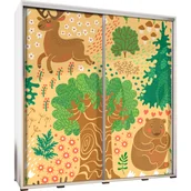 Szafy - Szafa 205 z Grafiką Forest Penelopa Maridex Biały Mat - miniaturka - grafika 1