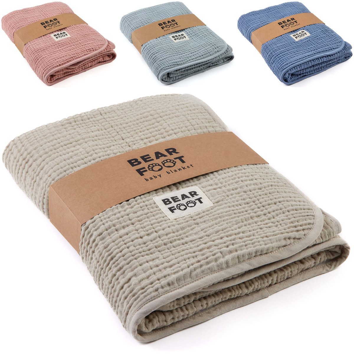 BEARFOOT Kocyk Dziecięcy Bawełna Fleece Prezent Dla Niemowląt