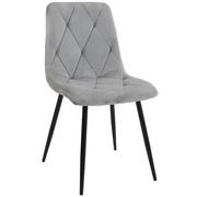Krzesła - Welurowe krzesło tapicerowane pikowane SJ.3 Szare - miniaturka - grafika 1