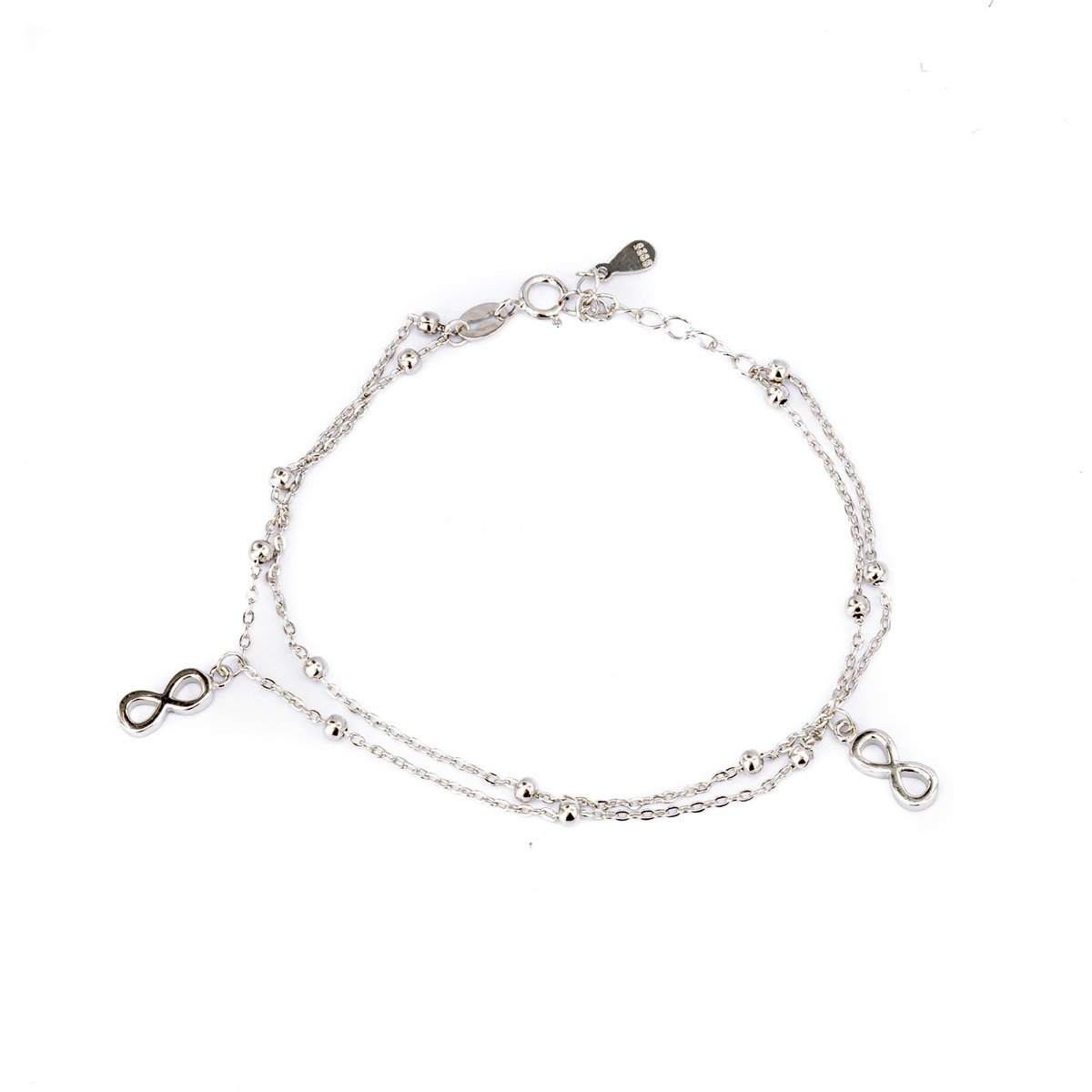 Srebrna bransoletka 925 podwójna nieskończoność