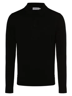 Calvin Klein - Sweter męski, czarny - Swetry męskie - miniaturka - grafika 1
