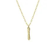 Naszyjniki - Pozłacany naszyjnik z literką I na łańcuszku stal szlachetna - Manoki - miniaturka - grafika 1