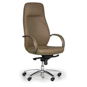 Fotele i krzesła biurowe - B2B Partner Fotel biurowy AXIS, prawdziwa skóra, brązowy 1819A-2, 7322 - miniaturka - grafika 1