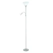 Lampa podłogowa E27 E14 srebrna