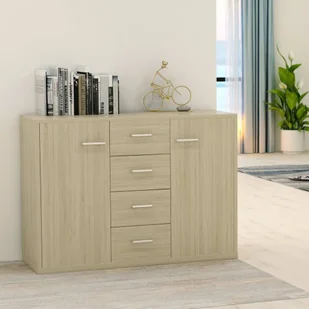 vidaXL Szafka, kolor dąb sonoma, 88 x 30 x 75 cm, płyta wiórowa vidaXL - Szafki do salonu - miniaturka - grafika 7