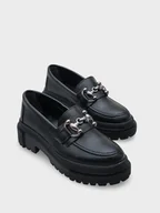 Mokasyny damskie - trendyol Mokasyny w kolorze czarnym - miniaturka - grafika 1