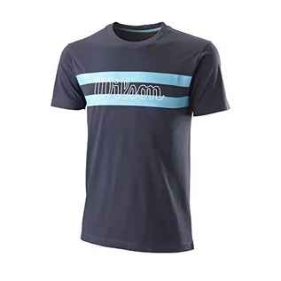 Koszulki męskie - Wilson T-shirt męski CHI SCRIPT CTN wielokolorowa Niebiesko-szary (Outer Space) M WRA790901MD - grafika 1