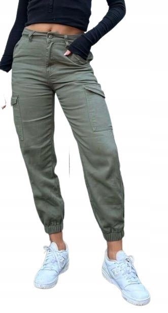 SHEIN SPODNIE BOJÓWKI KHAKI DAMSKIE DŁUGIE 30 V5Q