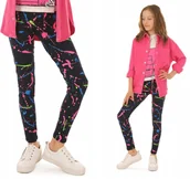 Legginsy - Legginsy wzorzyste, NADRUK 032 - 152 / KROPEK - miniaturka - grafika 1