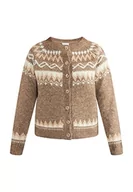 Swetry damskie - blonda Damski sweter z dzianiny 15424762-BL01, brązowy biały beżowy, XL/XXL, Brązowy, biały, beżowy, XL-XXL - miniaturka - grafika 1