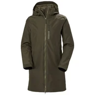 Kurtki i kamizelki sportowe damskie - Helly Hansen Long Belfast, kurtka zimowa, damska, zielony - miniaturka - grafika 1