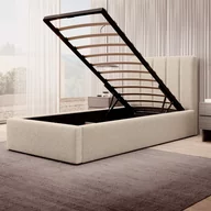 Łóżka - Łóżko tapicerowane z pojemnikiem SFG0116B | 120x200 | Boucle | Beż - miniaturka - grafika 1