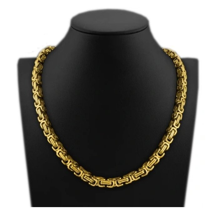 Łańcuch męski Złoty Splot Królewski Bizantyjski 6 mm 50 cm