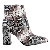 Botki damskie - Goodin Botki W Szpic Snake Print wielokolorowe - miniaturka - grafika 1
