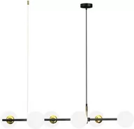 Lampy sufitowe - Lampa wisząca POP, MLP7845, czarny/złoty/biały, 6x40W E14 - miniaturka - grafika 1