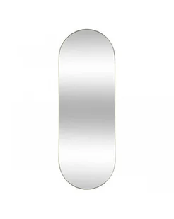 Lustro Wiszące Lustro w Metalowej Ramie Oval Złote - Lustra - miniaturka - grafika 1