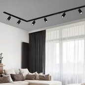 Lampy pozostałe - Briloner System szynowy HV Szyna, czarna, 6-punktowa, 2,25 m, złącze narożne - miniaturka - grafika 1