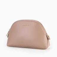 Kosmetyczki, organizery i kuferki - Kosmetyczka Damska Podróżna Półokrągła Na Zamek PUCCINI Beżowa QML003-6A - miniaturka - grafika 1