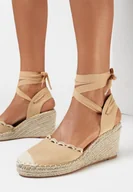 Sandały damskie - Beżowe Sandały Genilyn - miniaturka - grafika 1