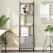 Półki do salonu - vidaXL Biblioteczka z drzwiczkami, szary dąb sonoma, 44,5x30x154,5 cm - miniaturka - grafika 1