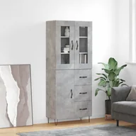 Witryny - Witrynka, szarość betonu 69,5x34x180 cm materiał drewnopochodny Lumarko! - miniaturka - grafika 1