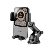 Uchwyty samochodowe do telefonów - Dudao uchwyt samochodowy F19 zaciskowy z ładowarką indukcyjną 15W - miniaturka - grafika 1