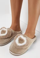 Kapcie damskie - Beżowe Kapcie Thaleis - miniaturka - grafika 1